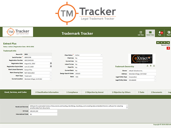 Trademark Tracker Integrated Solution for Legal Trademark